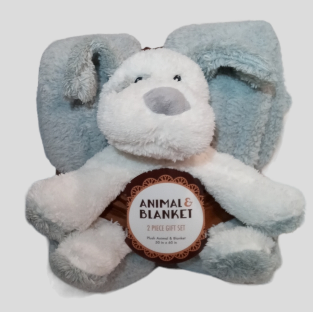 🎁 Plush Toy Dog & Blanket Set
